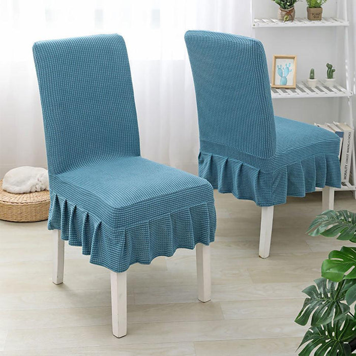 Super Soft Polar Fleece Fabric Skirt Style Chair Cover Elastic Chair Covers Spandex For Kitchen Wedding Chair Covers Dining Room Washable Furniture Chair for Kids Pets Home Ceremony Banquet Wedding Party