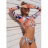 Surfing Swimsuit For Women  New Bikini Long Sleeve Swimwear Women's Swimsuits Crop Top Bikini Set Bathing Suit Long Sleeve Swimwear Tiger Print Push Up Summer Bath Suit Two Piece