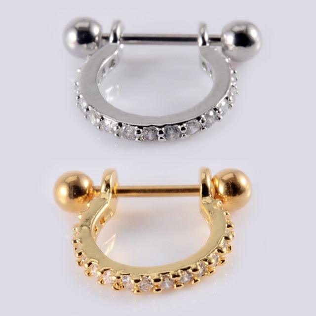 Surgical Steel Barbell With CZ Hoop Ear Tragus Cartilage Helix Earrings Ear Studs Ear Cuff Rook Woman Lobe Piercings Septum Hinged Segment Piercings Body Jewelry Earring Hoop Stainless Steel with Cartilage Earrings Piercings Nose Ring Piercing Jewelry