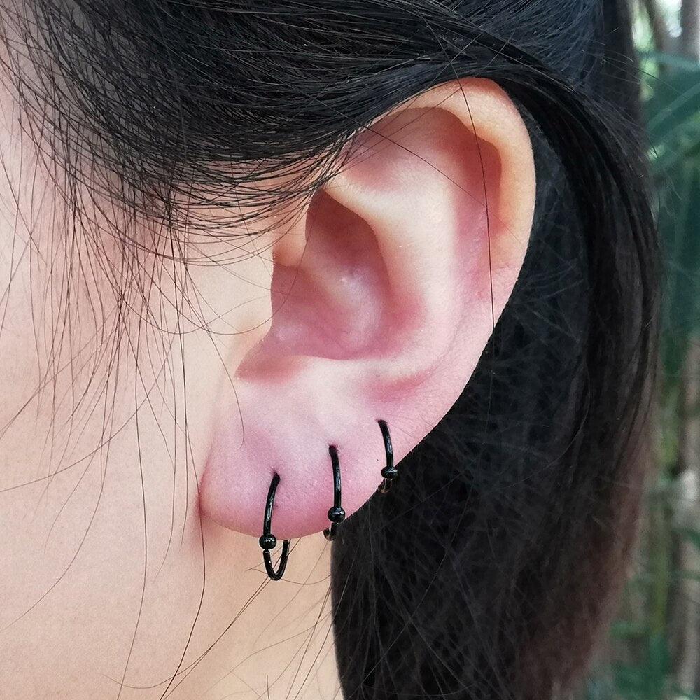 Surgical Steel Captive Bead Ring Ear Hoop Nose Ring Loop Ear Tragus Cartilage Piercing Ring  Hinged Clicker Segment Nose Ring Hoops Helix Cartilage Tragus Sleeper Earrings Body Piercing Ear Piercing Body Jewelry Earring