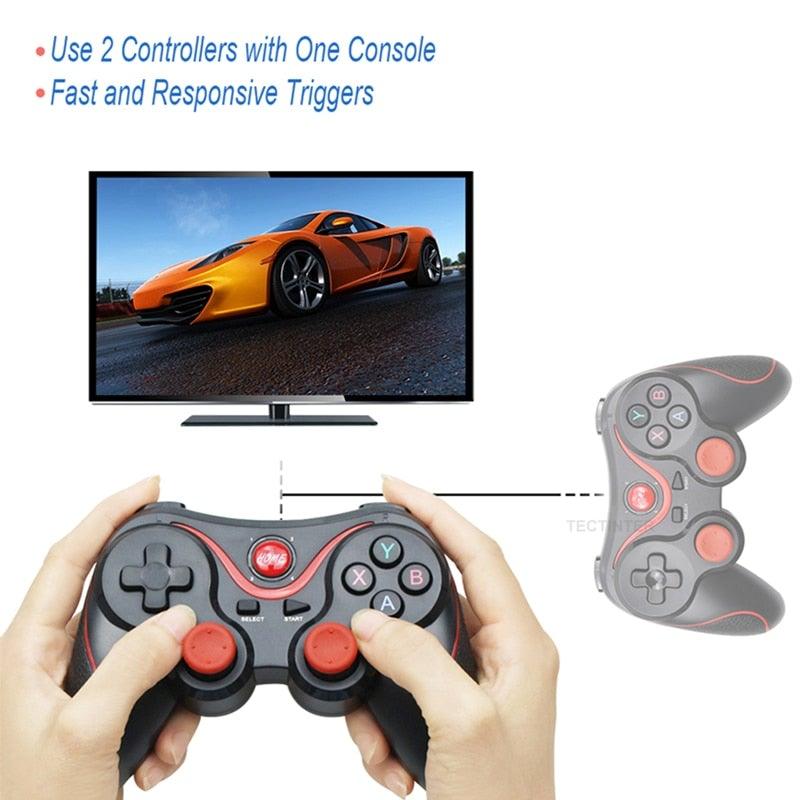 Sustainable White Wireless Joystick Gamepad PC Game Controller Support Bluetooth BT3.0 Compatible With Mobile Phone Tablet Wireless Controller Game Controller Gamepad Joystick Compatible With Slim 360 PC Windows 7 8 10 (White)