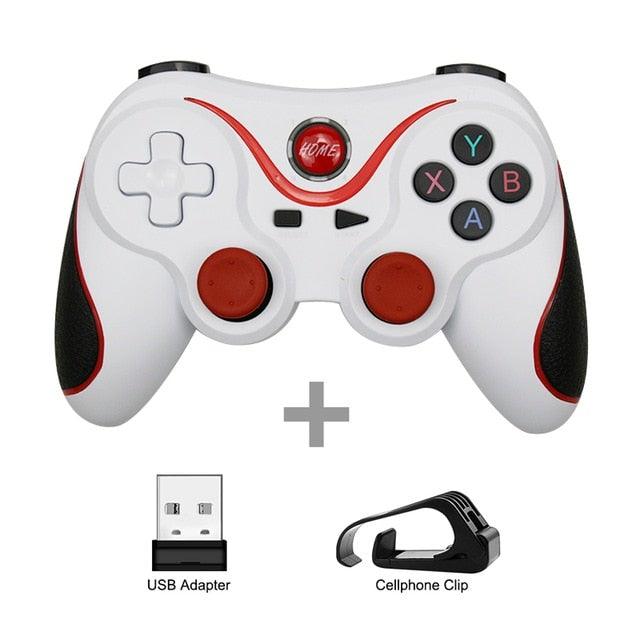 Sustainable White Wireless Joystick Gamepad PC Game Controller Support Bluetooth BT3.0 Compatible With Mobile Phone Tablet Wireless Controller Game Controller Gamepad Joystick Compatible With Slim 360 PC Windows 7 8 10 (White)