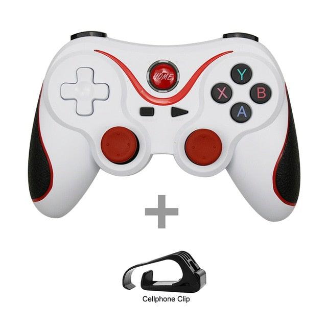 Sustainable White Wireless Joystick Gamepad PC Game Controller Support Bluetooth BT3.0 Compatible With Mobile Phone Tablet Wireless Controller Game Controller Gamepad Joystick Compatible With Slim 360 PC Windows 7 8 10 (White)