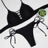 Swimwear Women Bikini Set Hollow Out Swimsuit Padded Halter Padded Push Up Bikini Set Two Pieces Swimsuit For Women Swimwear Bathing Suit Gifts For Mom Wife Girlfriend Lace Up Two Piece Bathing Suit