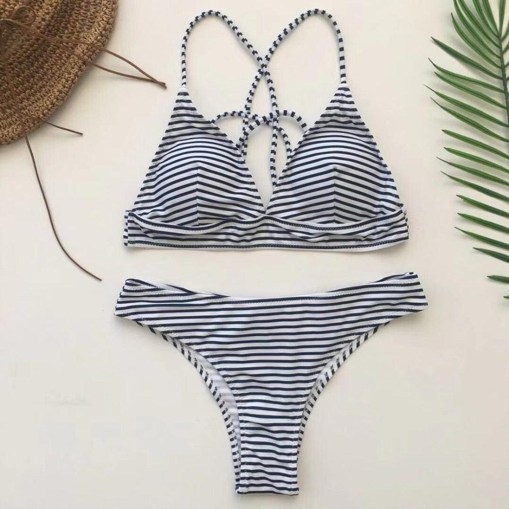 Swimwear Women Bikini Set Hollow Out Swimsuit Padded Halter Padded Push Up Bikini Set Two Pieces Swimsuit For Women Swimwear Bathing Suit Gifts For Mom Wife Girlfriend Lace Up Two Piece Bathing Suit