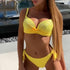 Swimwear Yellow Push Up Bikini Women Bikini Halter Top with Cheeky Bottom Two Piece Bathing Suits for Swimsuits Beach Female Swimsuit With Rhinestones Swimming Bathing Suit Women Bikinis Set Girl Bather