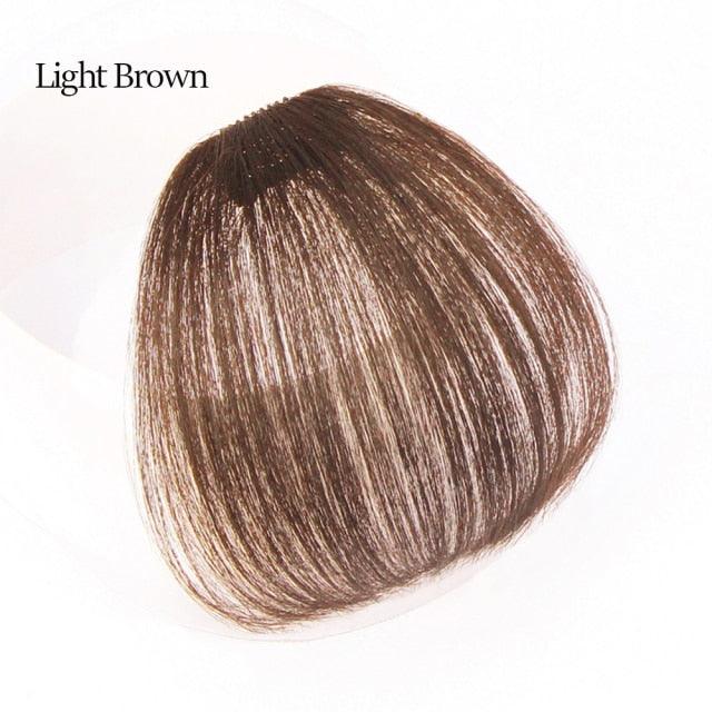 Synthetic Air Bangs Heat Resistant Hairpieces Hair Women Natural Short Black Brown Bangs Hair Clips For Extensions Natural Flat Neat Bangs With Temples For Women One Piece Hairpiece