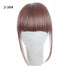 Synthetic Air Bangs Heat Resistant Hairpieces Hair Women Natural Short Black Brown Bangs Hair Clips For Extensions Natural Flat Neat Bangs With Temples For Women One Piece Hairpiece