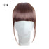 Synthetic Air Bangs Heat Resistant Hairpieces Hair Women Natural Short Black Brown Bangs Hair Clips For Extensions Natural Flat Neat Bangs With Temples For Women One Piece Hairpiece