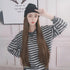 Synthetic Long Straight Knitted Hat Hair Wigs For Women Black Hat Hair Extension Wigs Cap With Hair Naturally Connect Hair Wigs For Black Women Cosplay Wigs For Women