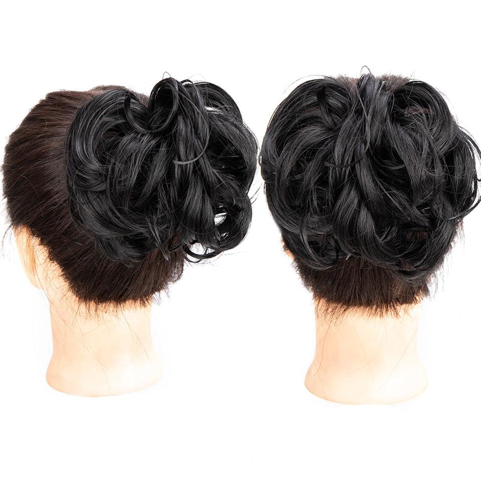 Synthetic Women's Hair Bun Bands Short Curly Chignon Hairpins Claw In Hairpieces for Fake False Hair Scrunchy Black Brown Wigs For Black Women Cosplay Wigs For Women