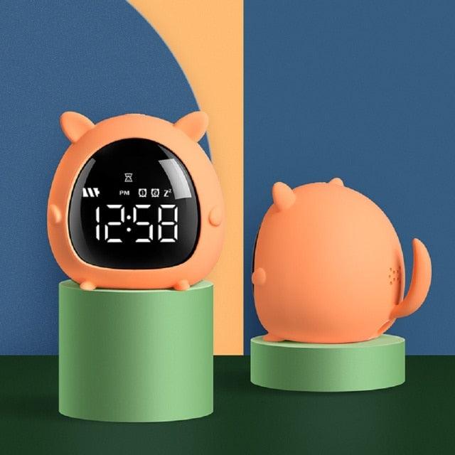 Table Clock Cute Alarm Clock Cute Toddler Alarm Clock Dimming Sleep Training Clock with Night Light Kids Wake Up Clock USB Rechargeable Easy Setting Kids Bedside Kids Night Wake Up Light Multi Function Alarm Clock for For Child Children Home Decoration