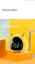 Table Clock Cute Alarm Clock Cute Toddler Alarm Clock Dimming Sleep Training Clock with Night Light Kids Wake Up Clock USB Rechargeable Easy Setting Kids Bedside Kids Night Wake Up Light Multi Function Alarm Clock for For Child Children Home Decoration