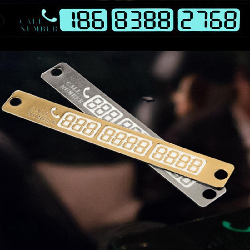 Temporary Car Parking Card Telephone Number Card Notification Car Phone Holder with Car Temporary Parking Phone Numbers Card, Universal Car Dashboard Windscreen Phone Stand Bracket Night Light Sucker Plate Car Styling Phone Number Card