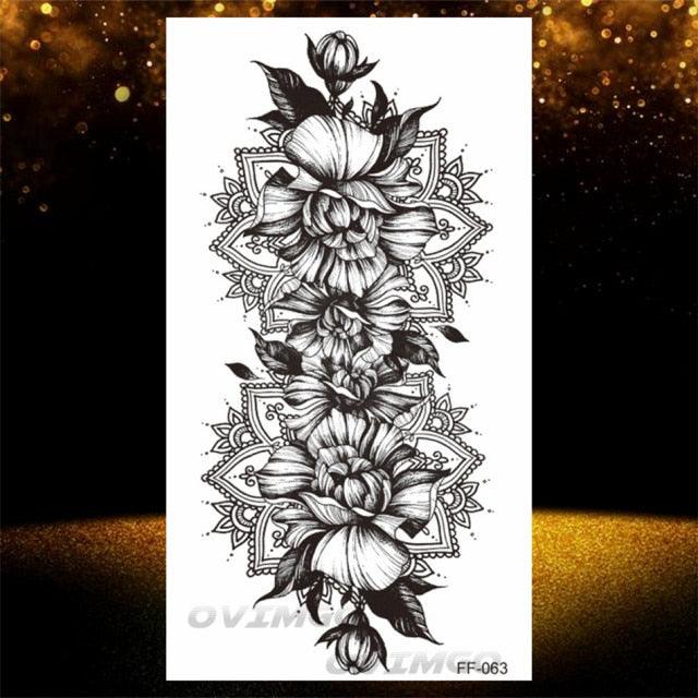 Temporary Lotus Flower Sticker Tattoo Fake Black Elegant Flower Design Women Body Art Fake Arm Tattoo Stickers For Womens - STEVVEX Beauty - 103, Arm Tattoo, Back Tattoo, Beauty, Big Tattoo, Black Tattoos, Body Tattoo, Different Tattoo, Fashion Tattoo, Flower Tattoo, Girls Tattoo, Large Tattoo, Leg Tattoo, Lotus Tattoo, Luxury Tattoo, Realistic Tattoo, Stylish Tattoo, Tattoo, Waterproof Tattoo, Women Tattoo, Womens Tattoo - Stevvex.com