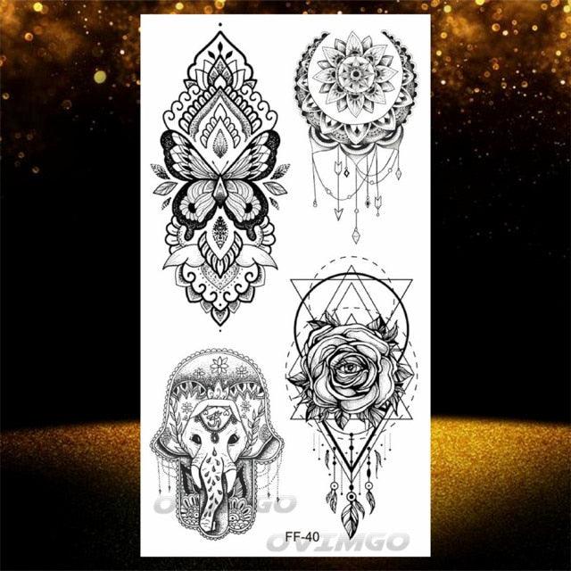 Temporary Lotus Flower Sticker Tattoo Fake Black Elegant Flower Design Women Body Art Fake Arm Tattoo Stickers For Womens - STEVVEX Beauty - 103, Arm Tattoo, Back Tattoo, Beauty, Big Tattoo, Black Tattoos, Body Tattoo, Different Tattoo, Fashion Tattoo, Flower Tattoo, Girls Tattoo, Large Tattoo, Leg Tattoo, Lotus Tattoo, Luxury Tattoo, Realistic Tattoo, Stylish Tattoo, Tattoo, Waterproof Tattoo, Women Tattoo, Womens Tattoo - Stevvex.com