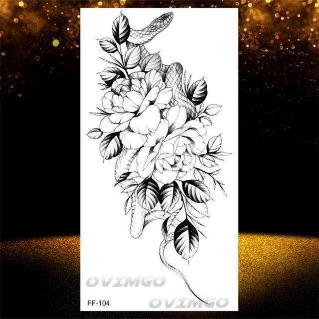 Temporary Lotus Flower Sticker Tattoo Fake Black Elegant Flower Design Women Body Art Fake Arm Tattoo Stickers For Womens - STEVVEX Beauty - 103, Arm Tattoo, Back Tattoo, Beauty, Big Tattoo, Black Tattoos, Body Tattoo, Different Tattoo, Fashion Tattoo, Flower Tattoo, Girls Tattoo, Large Tattoo, Leg Tattoo, Lotus Tattoo, Luxury Tattoo, Realistic Tattoo, Stylish Tattoo, Tattoo, Waterproof Tattoo, Women Tattoo, Womens Tattoo - Stevvex.com