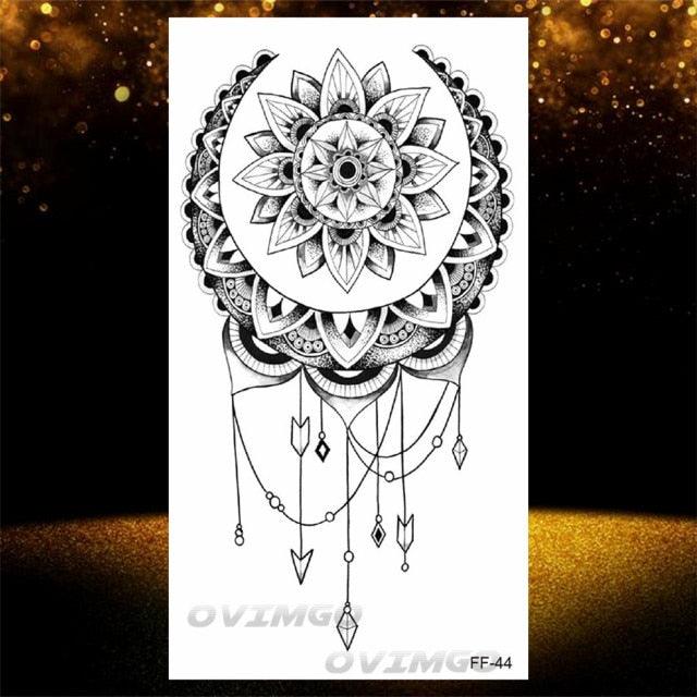 Temporary Lotus Flower Sticker Tattoo Fake Black Elegant Flower Design Women Body Art Fake Arm Tattoo Stickers For Womens - STEVVEX Beauty - 103, Arm Tattoo, Back Tattoo, Beauty, Big Tattoo, Black Tattoos, Body Tattoo, Different Tattoo, Fashion Tattoo, Flower Tattoo, Girls Tattoo, Large Tattoo, Leg Tattoo, Lotus Tattoo, Luxury Tattoo, Realistic Tattoo, Stylish Tattoo, Tattoo, Waterproof Tattoo, Women Tattoo, Womens Tattoo - Stevvex.com