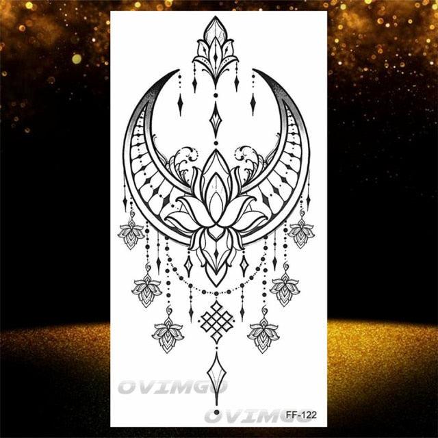 Temporary Lotus Flower Sticker Tattoo Fake Black Elegant Flower Design Women Body Art Fake Arm Tattoo Stickers For Womens - STEVVEX Beauty - 103, Arm Tattoo, Back Tattoo, Beauty, Big Tattoo, Black Tattoos, Body Tattoo, Different Tattoo, Fashion Tattoo, Flower Tattoo, Girls Tattoo, Large Tattoo, Leg Tattoo, Lotus Tattoo, Luxury Tattoo, Realistic Tattoo, Stylish Tattoo, Tattoo, Waterproof Tattoo, Women Tattoo, Womens Tattoo - Stevvex.com