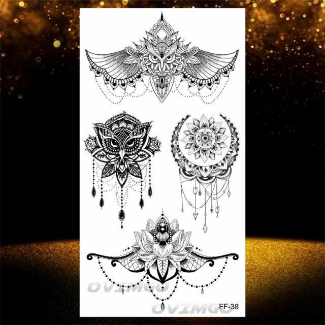 Temporary Lotus Flower Sticker Tattoo Fake Black Elegant Flower Design Women Body Art Fake Arm Tattoo Stickers For Womens - STEVVEX Beauty - 103, Arm Tattoo, Back Tattoo, Beauty, Big Tattoo, Black Tattoos, Body Tattoo, Different Tattoo, Fashion Tattoo, Flower Tattoo, Girls Tattoo, Large Tattoo, Leg Tattoo, Lotus Tattoo, Luxury Tattoo, Realistic Tattoo, Stylish Tattoo, Tattoo, Waterproof Tattoo, Women Tattoo, Womens Tattoo - Stevvex.com