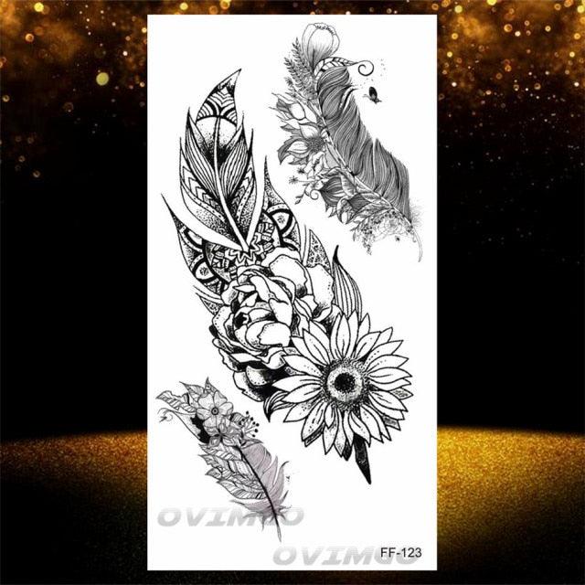 Temporary Lotus Flower Sticker Tattoo Fake Black Elegant Flower Design Women Body Art Fake Arm Tattoo Stickers For Womens - STEVVEX Beauty - 103, Arm Tattoo, Back Tattoo, Beauty, Big Tattoo, Black Tattoos, Body Tattoo, Different Tattoo, Fashion Tattoo, Flower Tattoo, Girls Tattoo, Large Tattoo, Leg Tattoo, Lotus Tattoo, Luxury Tattoo, Realistic Tattoo, Stylish Tattoo, Tattoo, Waterproof Tattoo, Women Tattoo, Womens Tattoo - Stevvex.com