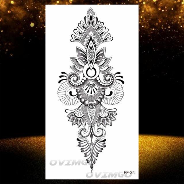 Temporary Lotus Flower Sticker Tattoo Fake Black Elegant Flower Design Women Body Art Fake Arm Tattoo Stickers For Womens - STEVVEX Beauty - 103, Arm Tattoo, Back Tattoo, Beauty, Big Tattoo, Black Tattoos, Body Tattoo, Different Tattoo, Fashion Tattoo, Flower Tattoo, Girls Tattoo, Large Tattoo, Leg Tattoo, Lotus Tattoo, Luxury Tattoo, Realistic Tattoo, Stylish Tattoo, Tattoo, Waterproof Tattoo, Women Tattoo, Womens Tattoo - Stevvex.com