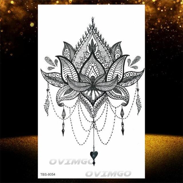 Temporary Lotus Flower Sticker Tattoo Fake Black Elegant Flower Design Women Body Art Fake Arm Tattoo Stickers For Womens - STEVVEX Beauty - 103, Arm Tattoo, Back Tattoo, Beauty, Big Tattoo, Black Tattoos, Body Tattoo, Different Tattoo, Fashion Tattoo, Flower Tattoo, Girls Tattoo, Large Tattoo, Leg Tattoo, Lotus Tattoo, Luxury Tattoo, Realistic Tattoo, Stylish Tattoo, Tattoo, Waterproof Tattoo, Women Tattoo, Womens Tattoo - Stevvex.com