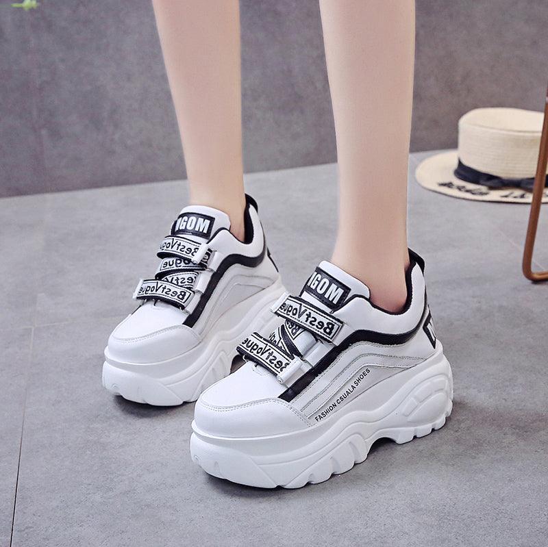 Thick Bottom Chunky Womens Sneakers White Black High Heels Strong Woman Casual Autumn Winter Footwear Casual Everyday Walking Fashionable Sneakers - STEVVEX Shoes - 106, Casual Walking Sneakers, Casual Women Sneakers, High Heels Sneakers, Shoes, Sneakers, Sport Sneakers, Thick Women Sneakers, Walking Casual Shoes, Walking Shoes, Walking Sneakers, Winter Womens High Heels Sneakers, Women sneakers, Women's Sport Sneakers, Womens Elegant Sneakers, Womens Fitness Sneakers - Stevvex.com