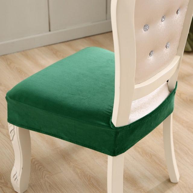 Thick Velvet Seat Cover Chair Slipcovers For Dining Room Chair Protector Chair Cover Elastic Solid Stretch Chair Cover Dining Room Chair Seat Covers Stretch Chair Seat Cushion Slipcovers Furniture Protector