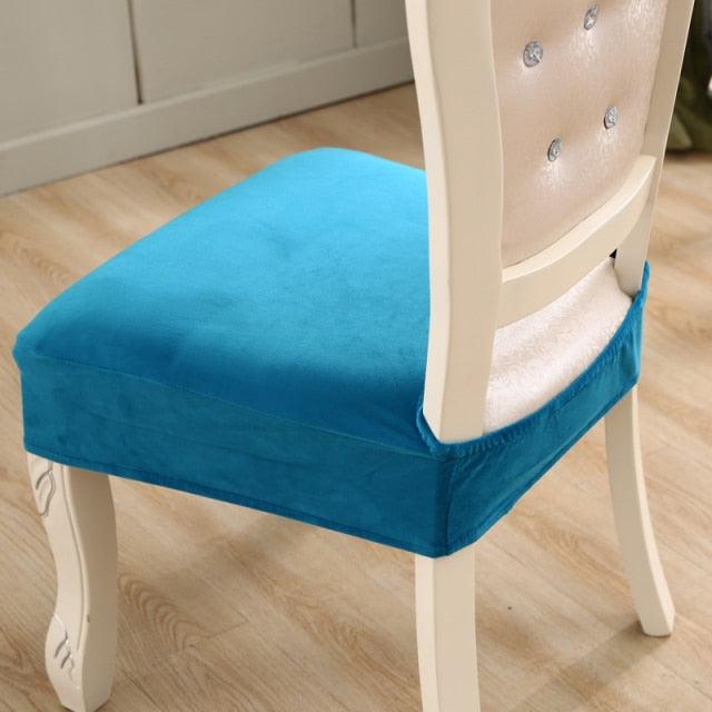 Thick Velvet Seat Cover Chair Slipcovers For Dining Room Chair Protector Chair Cover Elastic Solid Stretch Chair Cover Dining Room Chair Seat Covers Stretch Chair Seat Cushion Slipcovers Furniture Protector