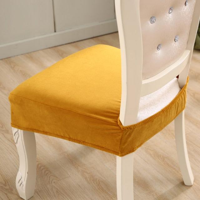 Thick Velvet Seat Cover Chair Slipcovers For Dining Room Chair Protector Chair Cover Elastic Solid Stretch Chair Cover Dining Room Chair Seat Covers Stretch Chair Seat Cushion Slipcovers Furniture Protector