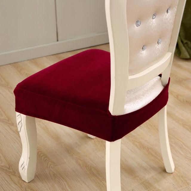 Thick Velvet Seat Cover Chair Slipcovers For Dining Room Chair Protector Chair Cover Elastic Solid Stretch Chair Cover Dining Room Chair Seat Covers Stretch Chair Seat Cushion Slipcovers Furniture Protector