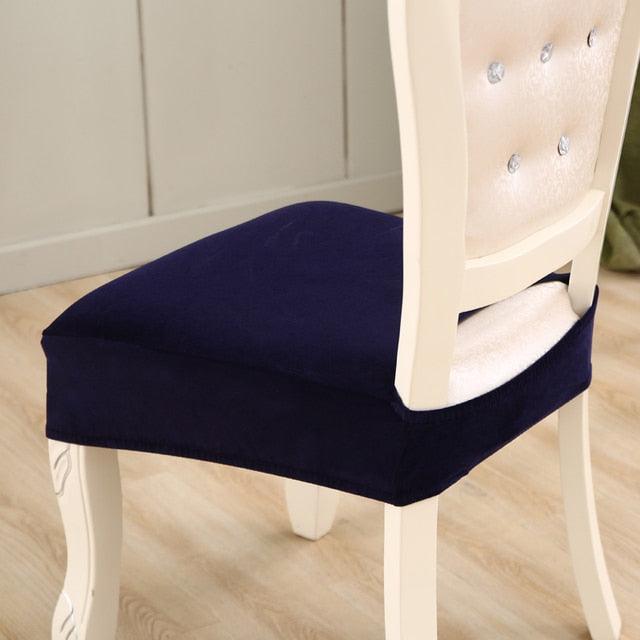 Thick Velvet Seat Cover Chair Slipcovers For Dining Room Chair Protector Chair Cover Elastic Solid Stretch Chair Cover Dining Room Chair Seat Covers Stretch Chair Seat Cushion Slipcovers Furniture Protector