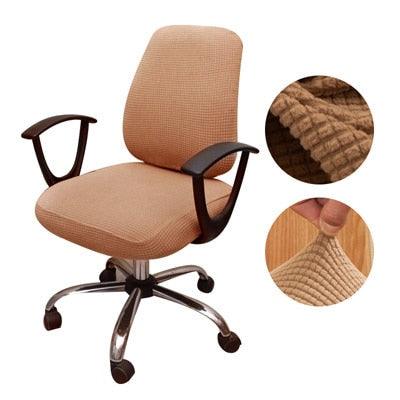 Thicken Solid Office Computer Chair Cover Spandex Split Seat Cover Universal Office Anti-dust Armchair Cover Protective & Stretchable Universal Chair Covers Stretch Rotating Chair Slipcover