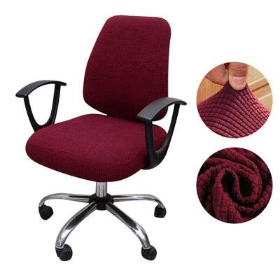 Thicken Solid Office Computer Chair Cover Spandex Split Seat Cover Universal Office Anti-dust Armchair Cover Protective & Stretchable Universal Chair Covers Stretch Rotating Chair Slipcover