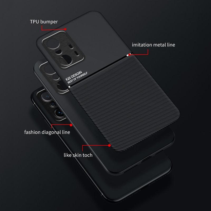 Thin Simple Leather Fashion Phone Case Magnetic Leather Case For Xiaomi Mi 11T 10T 9T 12T Pro Mi11T 12 12X Redmi Note 11 11S 10 9 Pro 10S 9S POCO X3 X4 Pro NFC Cover