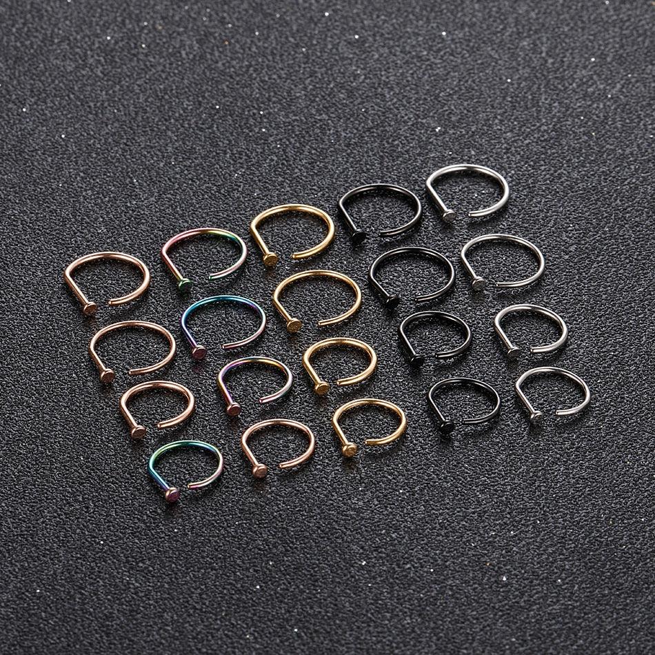 Titanium Fake Nose Piercing Shaped Tragus Helix Fake Nose Titanium D Shape Nose Ring Hoop Rings Hoop Face Septum Ring Clip Fake Nose Ring Faux Piercing Jewelry Titanium D Shape Nose Ring Hoop Stud Earring Hoop Septum Ring Nostril Body Jewelry