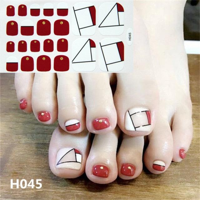 Toe Nail Sticker Wraps Adhesive Decals Toenail Polish Strips DIY Pedicure Foot Decals Manicure Strips Decals Full Wraps Women Glitter Toenail Nail Polish Strips Decals Full Wraps Self Adhesive Toe Nail Tip Full Toe Nail Wraps Feet Decorations