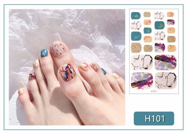 Toe Nail Sticker Wraps Adhesive Decals Toenail Polish Strips DIY Pedicure Foot Decals Manicure Strips Decals Full Wraps Women Glitter Toenail Nail Polish Strips Decals Full Wraps Self Adhesive Toe Nail Tip Full Toe Nail Wraps Feet Decorations