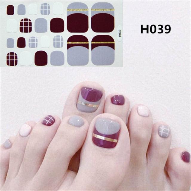 Toe Nail Sticker Wraps Adhesive Decals Toenail Polish Strips DIY Pedicure Foot Decals Manicure Strips Decals Full Wraps Women Glitter Toenail Nail Polish Strips Decals Full Wraps Self Adhesive Toe Nail Tip Full Toe Nail Wraps Feet Decorations