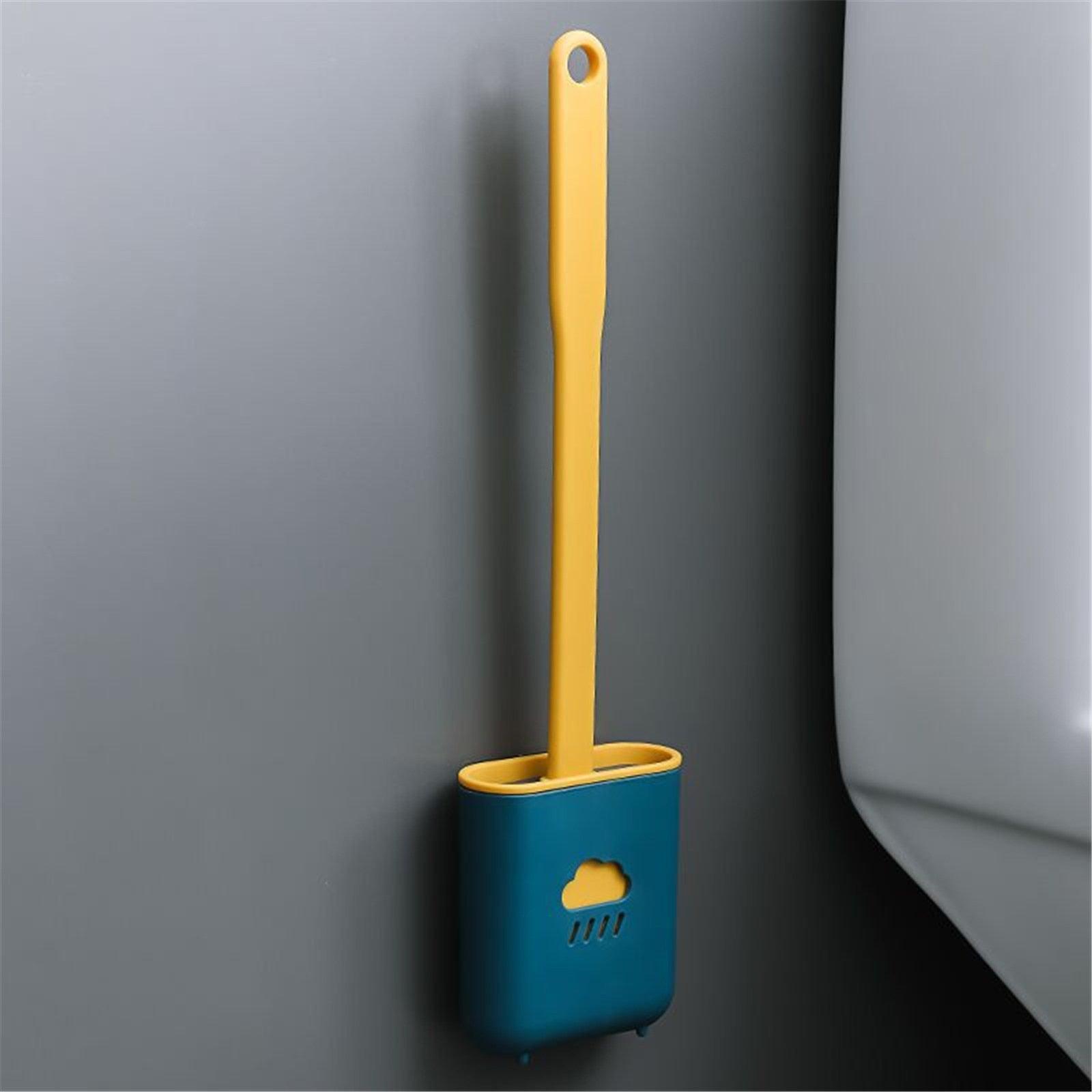 Toilet Brush Holder Sets Wall Hanging Household Floor Standing Soft Bristle Head Bathroom Cleaning Accessories Toilet Brush Set, Silicone Toilet Brush with Holder Wall Mounted With Toilet Bowl Brush And Holder Bendable Brush Head Holder Quickly Drying