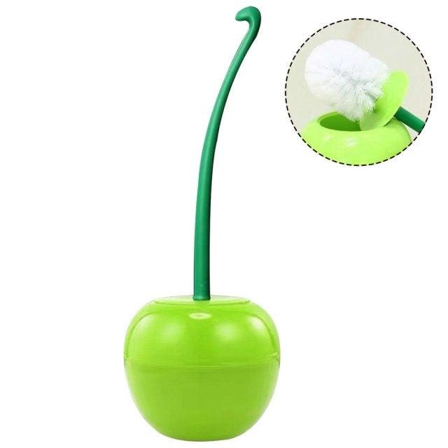 Toilet brush New Lovely Cherry Shape Lavatory Brush Toilet Brush Holder Set Toilet Cherry Shape Toilet Brush Standing Toilet Brush Set Compact Household Bathroom Cherry Toilet Brush