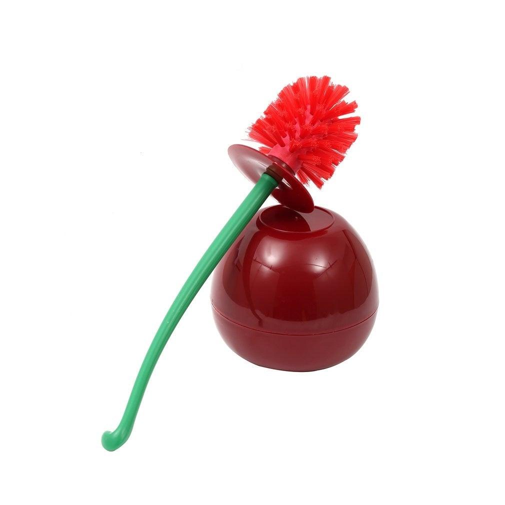 Toilet brush New Lovely Cherry Shape Lavatory Brush Toilet Brush Holder Set Toilet Cherry Shape Toilet Brush Standing Toilet Brush Set Compact Household Bathroom Cherry Toilet Brush