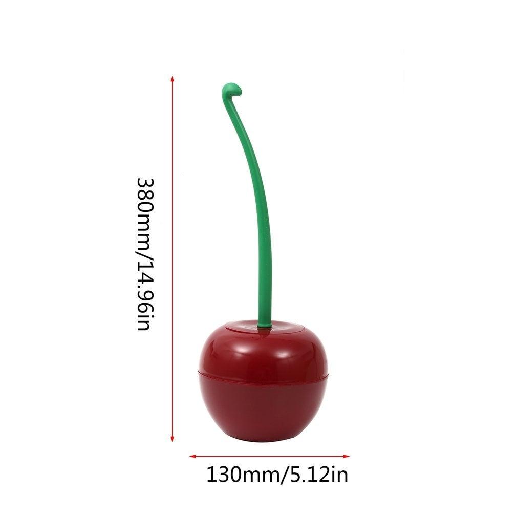 Toilet brush New Lovely Cherry Shape Lavatory Brush Toilet Brush Holder Set Toilet Cherry Shape Toilet Brush Standing Toilet Brush Set Compact Household Bathroom Cherry Toilet Brush