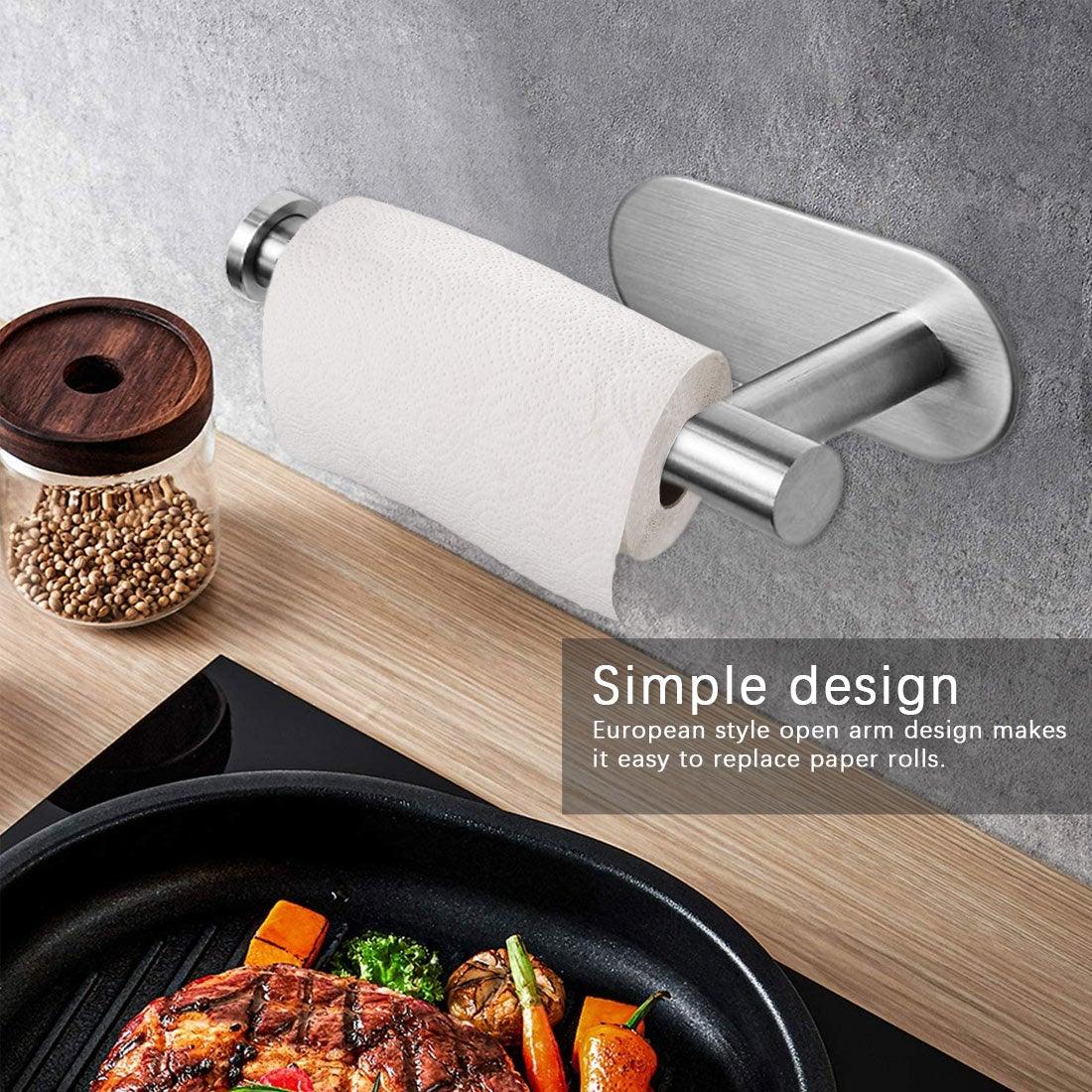 Toilet Paper Holder Bathroom Accessories Stainless Steel Bathroom Kitchen Wall Mounted Roll Paper Rack Tissue Towel Rack Holders Adhesive Toilet Paper Holder Stainless Steel Toilet Tissue Roll Holder Sticky Hand Towel Hanger No Drilling