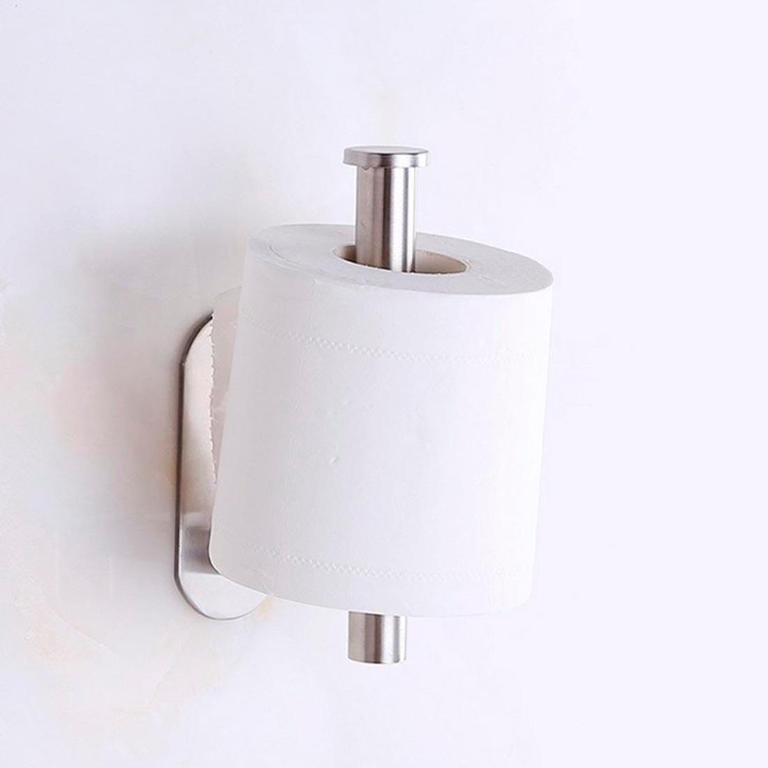 Toilet Paper Holder Bathroom Accessories Stainless Steel Bathroom Kitchen Wall Mounted Roll Paper Rack Tissue Towel Rack Holders Adhesive Toilet Paper Holder Stainless Steel Toilet Tissue Roll Holder Sticky Hand Towel Hanger No Drilling