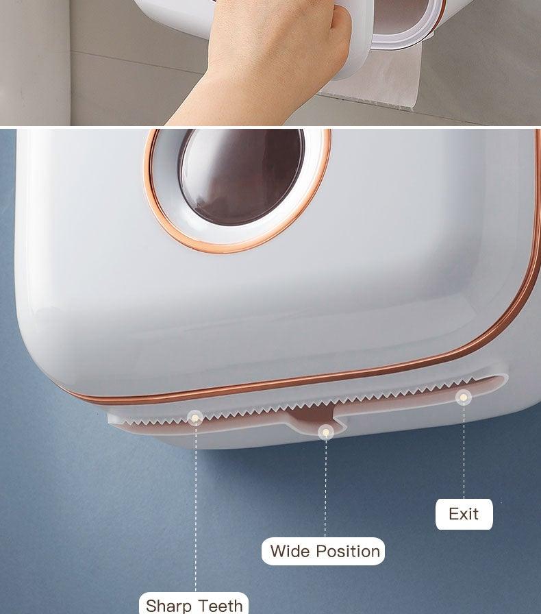 Toilet Paper Holder Stand Wall Mounted Waterproof Paper Towel Dispenser Holder Tissue Box Toilet Roll Holder For Toilet Paper Toilet Paper Roll Holder With Shelf And Drawer Adhesive Bathroom Tissue Box Holder Wall Mount Facial Toilet Tissue Paper Storage