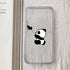 Transparent Creative Bear Panda Animal Shockproof Phone Case for iPhone 11 12 13 mini pro XS MAX 8 7 6 6S Plus X 5S case Lightweight Thin Flexible Soft Raised Edges Glossy Silicone Protective Phone Cover for iPhone