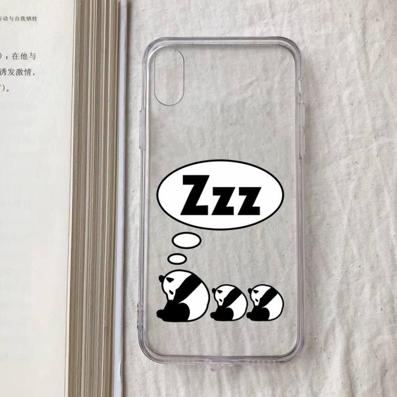 Transparent Creative Bear Panda Animal Shockproof Phone Case for iPhone 11 12 13 mini pro XS MAX 8 7 6 6S Plus X 5S case Lightweight Thin Flexible Soft Raised Edges Glossy Silicone Protective Phone Cover for iPhone