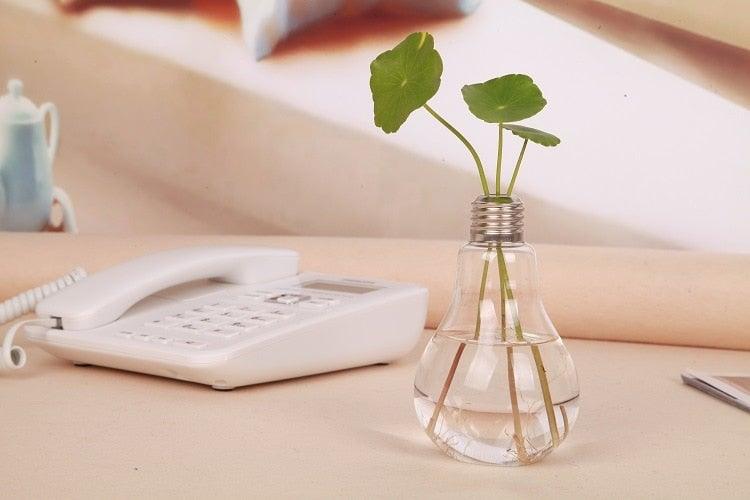 Transparent Glass Bulb Lamp Shape Flower Water Plant Hanging Vase Hydroponic Container Pot For Home Wedding Decoration for Wedding Living Room, Office Party Gift Vase